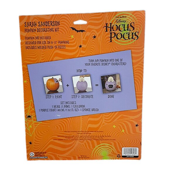 Disney Hocus Pocus Sarah Sanderson Pumpkin Push-In Halloween Decorating Kit, 6pc - Picture 2 of 4